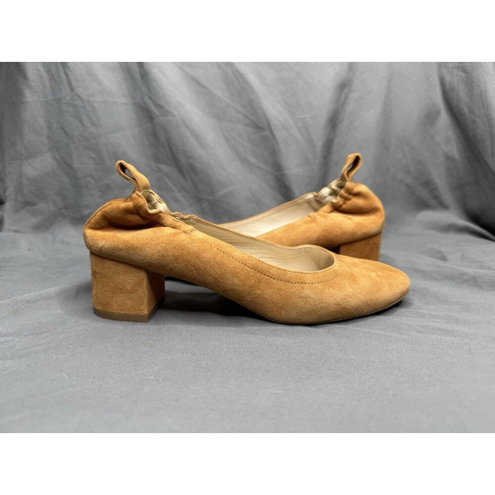 Everlane Women's Day Heels Pumps Brown Round Toe Suede Block Made In Italy Sz 6 - Picture 11 of 14